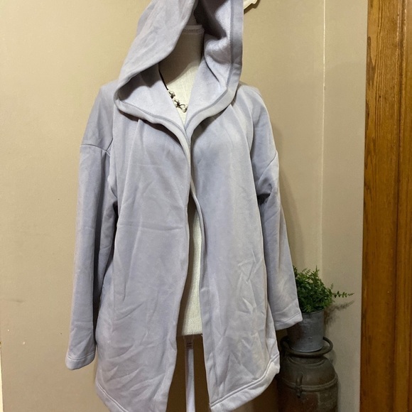 Fabletics Tops - 𝅺fabletics Vanessa Womens Gray Fleece Hooded Open Cardigan Sweatshirt Medium.
